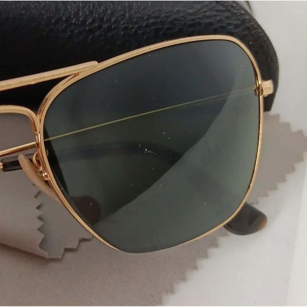 Ray Ban Sunglass Frames Gold Cravan Case Cleaning Cloth Needs Lens Flawed